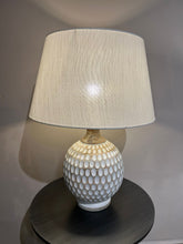 Load image into Gallery viewer, Wood Table Lamp With White Details