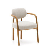 Load image into Gallery viewer, Melqui beige chair in solid oak wood a natural finish - image 2