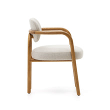 Load image into Gallery viewer, Melqui beige chair in solid oak wood a natural finish - image 4
