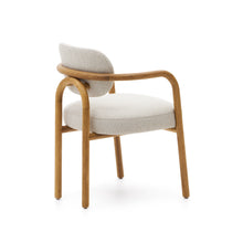 Load image into Gallery viewer, Melqui beige chair in solid oak wood a natural finish - image 5