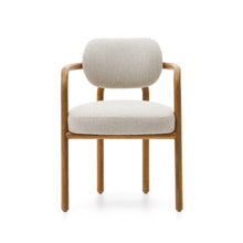 Load image into Gallery viewer, Melqui beige chair in solid oak wood a natural finish - image 8