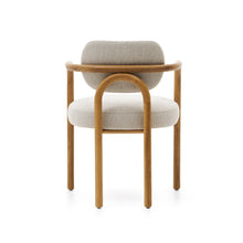 Load image into Gallery viewer, Melqui beige chair in solid oak wood a natural finish - image 9