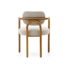 Load image into Gallery viewer, Melqui beige chair in solid oak wood a natural finish - image 10