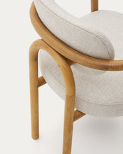 Load image into Gallery viewer, Melqui beige chair in solid oak wood a natural finish - image 15