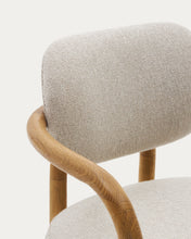 Load image into Gallery viewer, Melqui beige chair in solid oak wood a natural finish - image 16