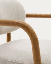Load image into Gallery viewer, Melqui beige chair in solid oak wood a natural finish - image 17