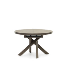 Load image into Gallery viewer, Vashti round extendable table, porcelain and steel legs with a brown finish, Ø 120(160) cm - image 2