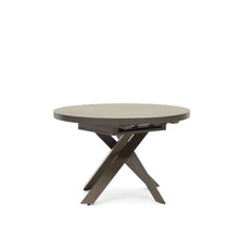 Load image into Gallery viewer, Vashti round extendable table, porcelain and steel legs with a brown finish, Ø 120(160) cm - image 5