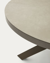 Load image into Gallery viewer, Vashti round extendable table, porcelain and steel legs with a brown finish, Ø 120(160) cm - image 10
