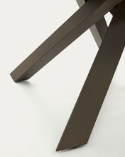 Load image into Gallery viewer, Vashti round extendable table, porcelain and steel legs with a brown finish, Ø 120(160) cm - image 11