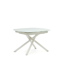 Load image into Gallery viewer, Yodalia extendable table in tempered glass with steel legs in a white finish 130(190)x100 cm - image 5