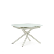 Load image into Gallery viewer, Yodalia extendable table in tempered glass with steel legs in a white finish 130(190)x100 cm - image 6