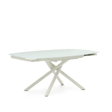 Load image into Gallery viewer, Yodalia extendable table in tempered glass with steel legs in a white finish 130(190)x100 cm - image 8