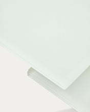Load image into Gallery viewer, Atminda extendable table in glass and MDF with steel legs in white, 160 (210) x 90 cm - image 10