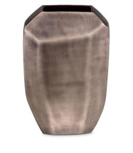 Large Brushed Steel Vase