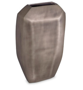 Large Brushed Steel Vase