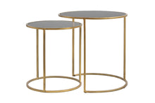 Load image into Gallery viewer, Set Of 2 Side Tables with smoked glass top