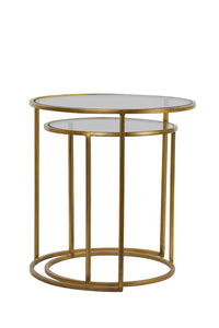 Set Of 2 Side Tables with smoked glass top