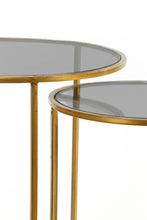 Load image into Gallery viewer, Set Of 2 Side Tables with smoked glass top