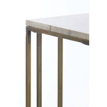 Load image into Gallery viewer, Travertine &amp; Bronze Side Table