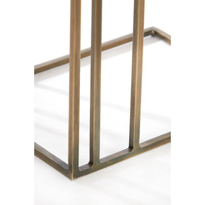 Travertine & Bronze Side Table