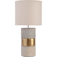 Load image into Gallery viewer, Concrete &amp; Gold Table Lamp