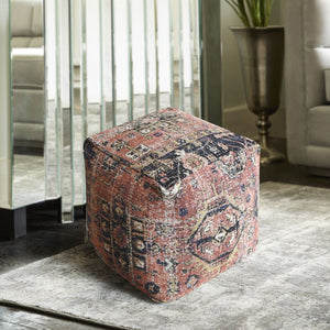 Woven Multi Colour Cotton Pouffe