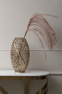 Gold Coral Aluminium Barrel Vase