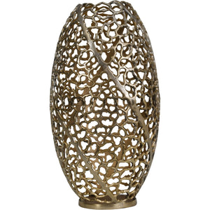 Gold Coral Aluminium Barrel Vase