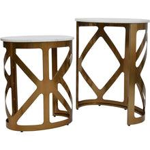 Load image into Gallery viewer, Metropolitan Set Of 2 Side Tables With Off White Marble Top