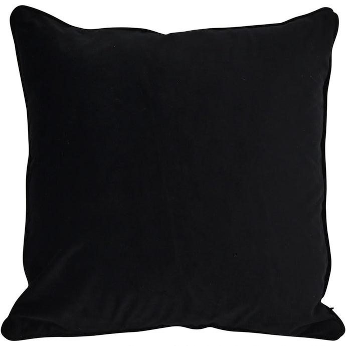 Piped Velvet Cushion Deep Black