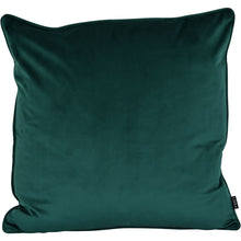 Load image into Gallery viewer, Piped Velvet Cushion Botanical Teal