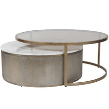 Load image into Gallery viewer, Aged Gold Set 0f 2 Coffee Tables