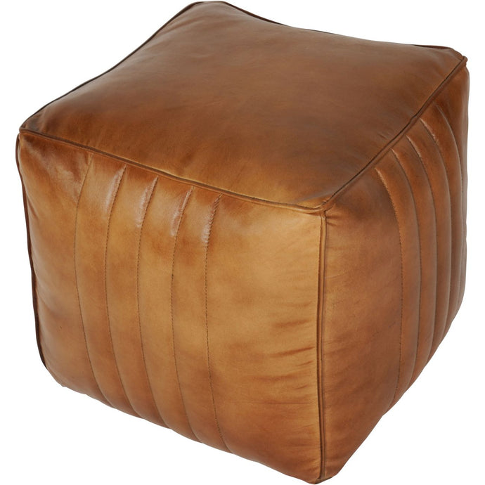 Cube Leather Pouffe