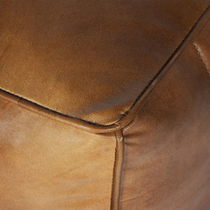 Cube Leather Pouffe