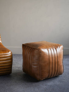 Cube Leather Pouffe