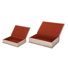 Load image into Gallery viewer, Beige Book Boxes - Set of 2