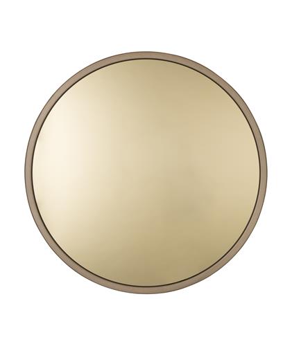 Tinted round mirror in gold
