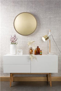 Tinted round mirror in gold