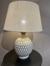 Load image into Gallery viewer, Wood Table Lamp With White Details
