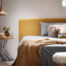 Load image into Gallery viewer, Dyla headboard with removable mustard cover for a bed up to 150 cm FSC Mix Credit - image 2