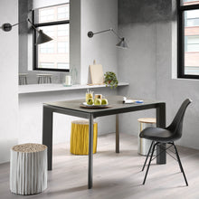 Load image into Gallery viewer, Axis porcelain extendable table in Volcano Ash finish anthracite steel legs 140(200)cm - image 9