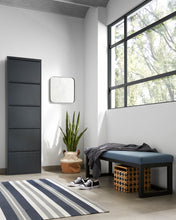 Load image into Gallery viewer, Ode shoe rack with 5 doors in dark grey, 50 x 168.5 cm - image 2