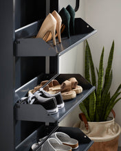 Load image into Gallery viewer, Ode shoe rack with 4 doors in dark grey, 50 x 136 cm - image 2