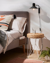 Load image into Gallery viewer, Small Aria wall light in steel with black finish UK adapter - image 2