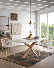 Load image into Gallery viewer, Argo table in melamine with white finish and wood-effect steel legs 200 x 100 cm - image 5