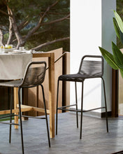 Load image into Gallery viewer, Lambton stackable stool in black rope and black finish steel, 74 cm - image 5