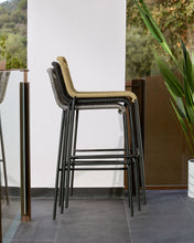 Load image into Gallery viewer, Lambton stackable stool in black rope and black finish steel, 62 cm - image 6