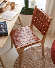 Load image into Gallery viewer, Calixta chair in leather and solid teak - image 5
