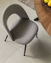 Load image into Gallery viewer, Mahalia dining chair in light grey with steel legs, with a black painted finish FSC 100% - image 8